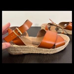 NWOB Lane Bryant Dream Cloud Cross-Band Platform Wedge Espadrille Sandal Size 11